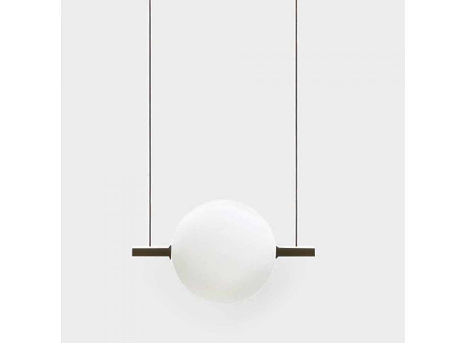 Design Suspension in Glass and Brass with LED Light, 3 Sizes - Alma by Il Fanale Viadurini