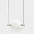 Design Suspension in Glass and Brass with LED Light, 3 Sizes - Alma by Il Fanale