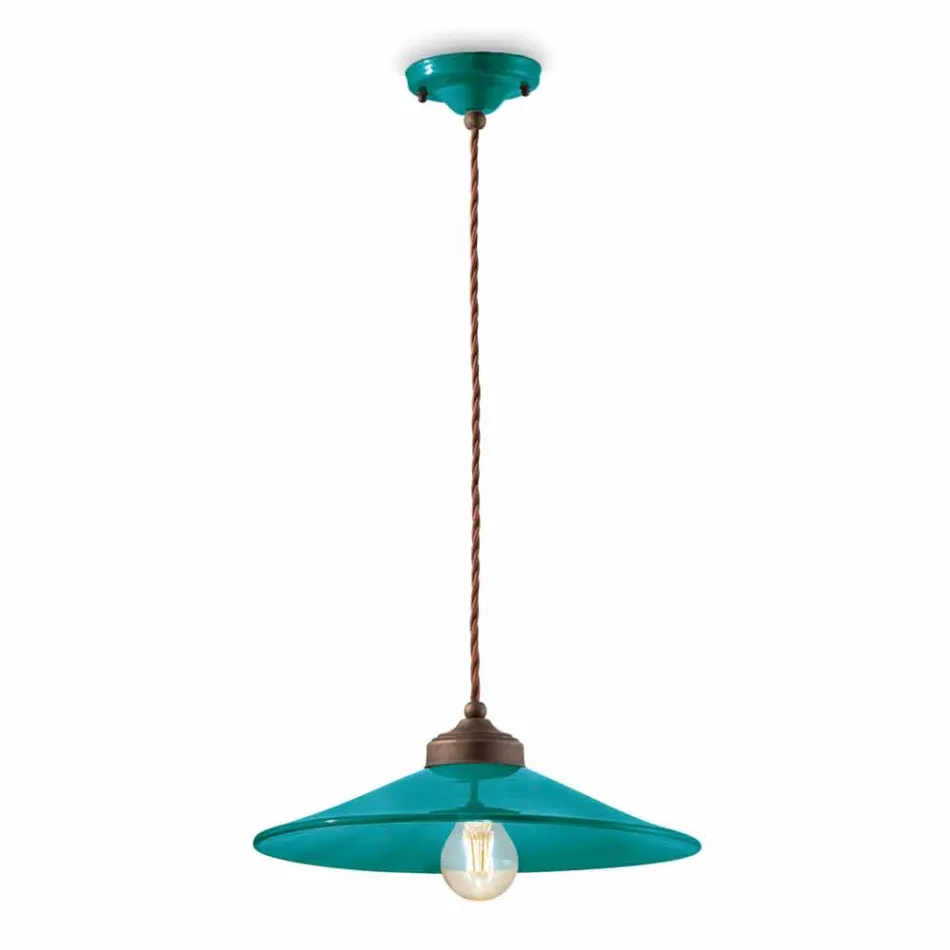 colored ceramic suspension and antique brass Maya Ferroluce Viadurini