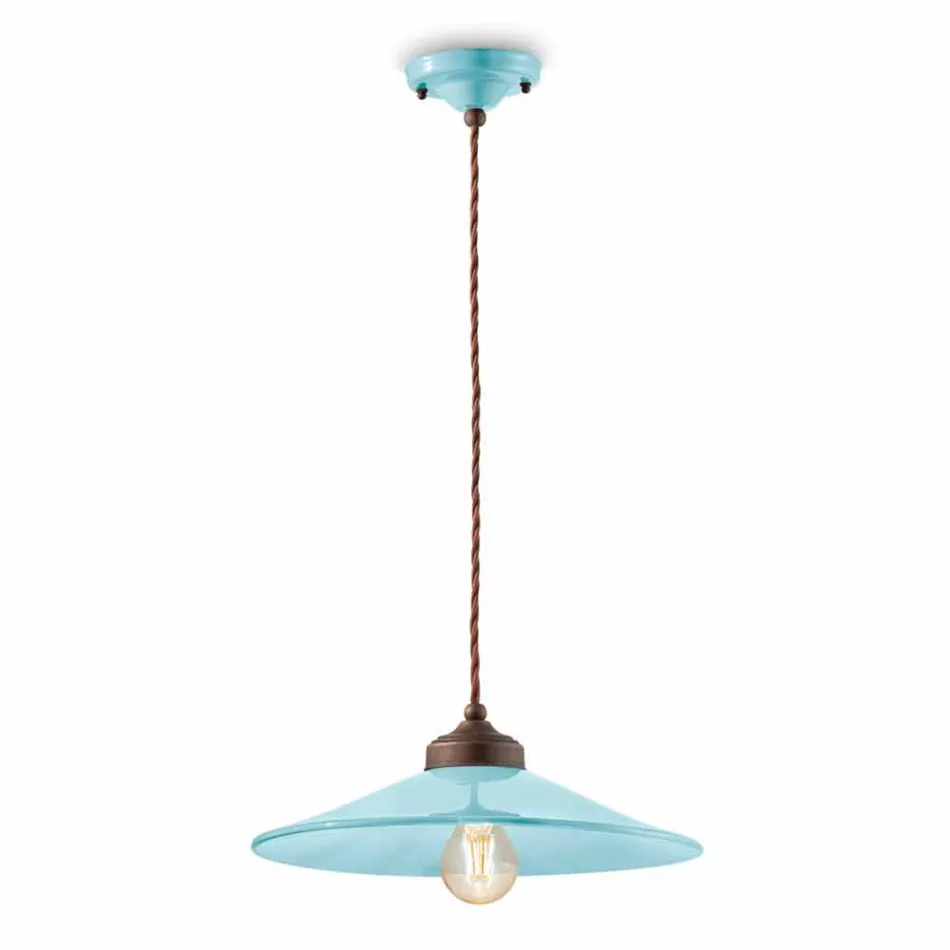 colored ceramic suspension and antique brass Maya Ferroluce Viadurini