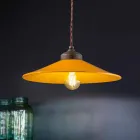colored ceramic suspension and antique brass Maya Ferroluce Viadurini