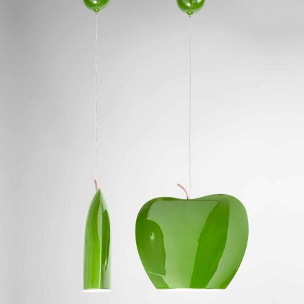 Suspension in Ceramics of Apple Shaped Design - Fruits Aldo Bernardi Viadurini