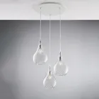 Iron Pendant Lamp with Pyrex Glass Made in Italy for Interior Decorating - Amazonia Viadurini