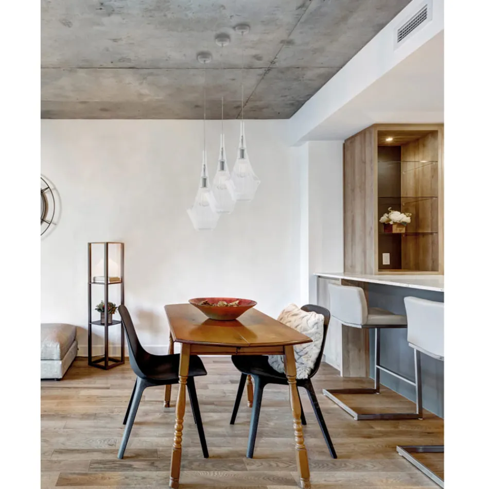 Iron Pendant Lamp with Pyrex Glass Made in Italy for Interior Decorating - Olimpo Viadurini