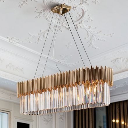 Gilded Iron Pendant with Rhinestones Made in Italy - Paris Viadurini