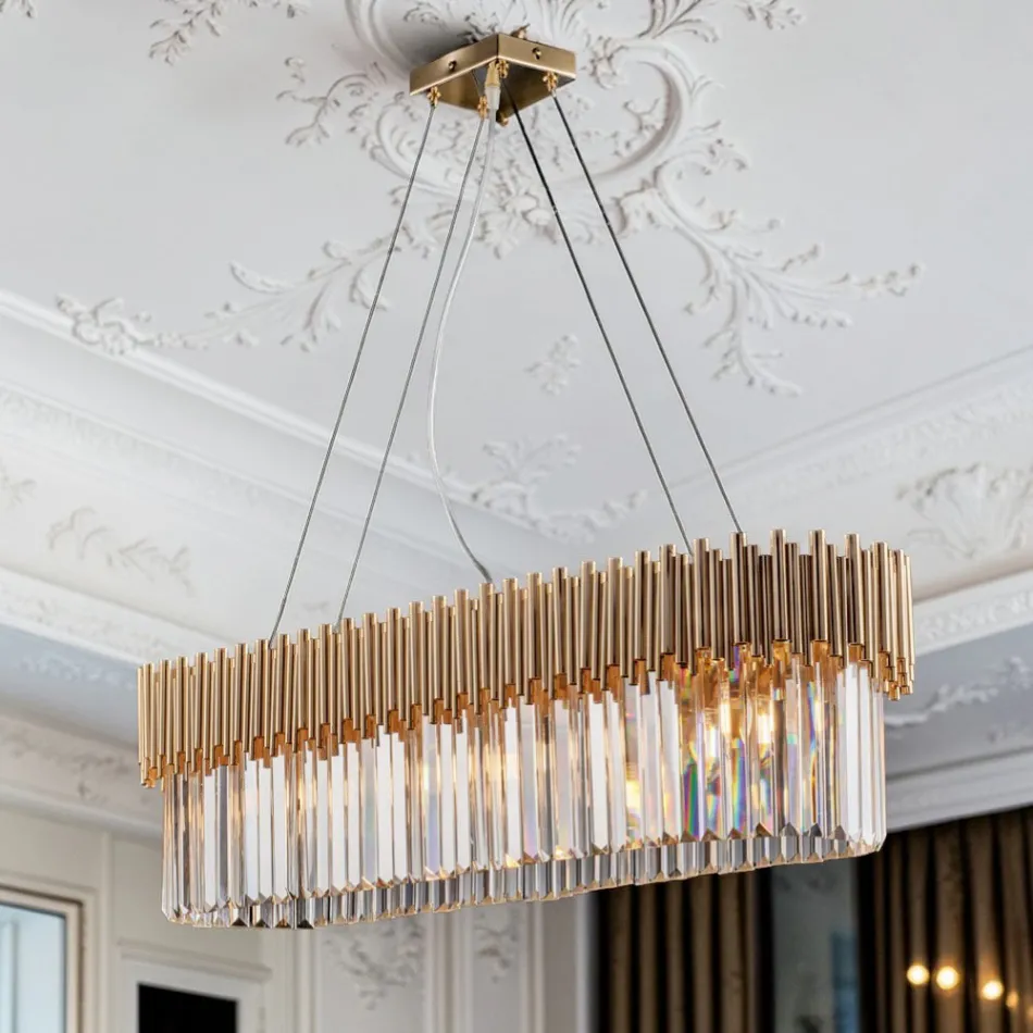 Gilded Iron Pendant with Rhinestones Made in Italy - Paris Viadurini