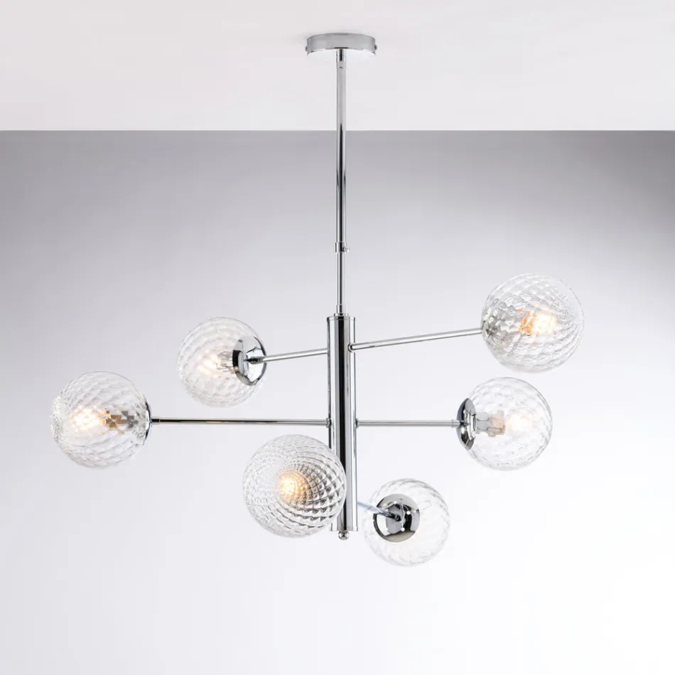 Made in Italy Iron Pendant Lamp for Interior Decorating - Creta Viadurini