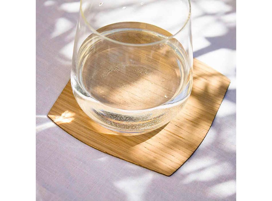 Modern Square Wooden Coaster Made in Italy - Abraham