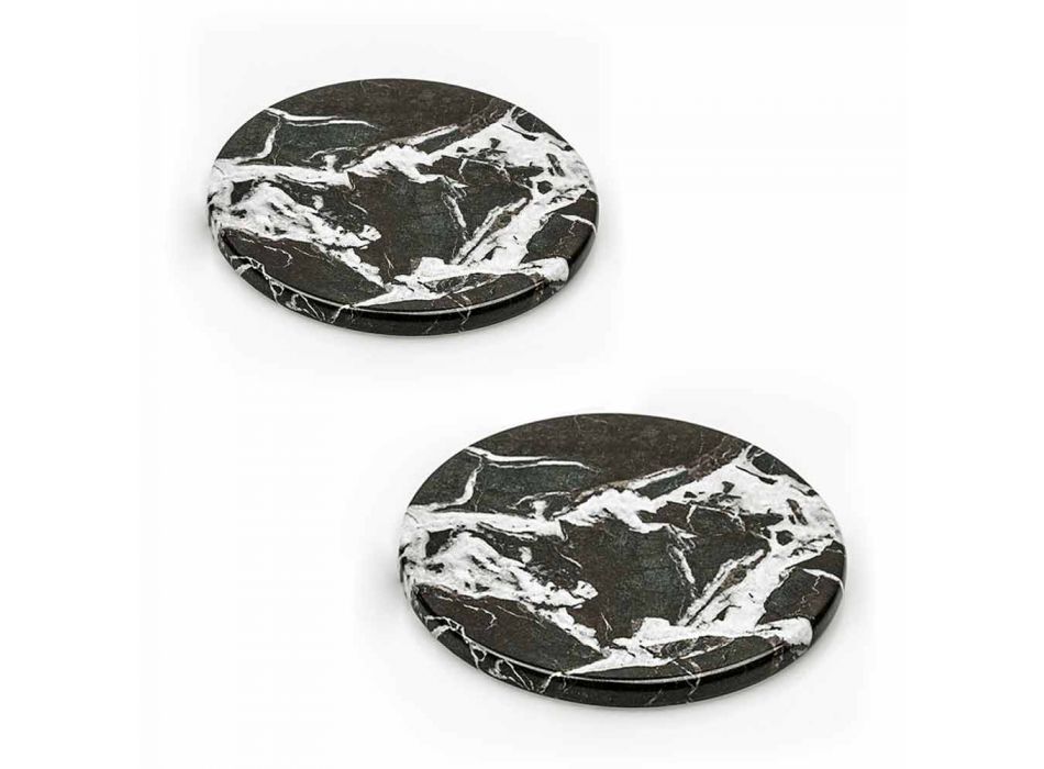 Modern coasters in Colored Marble Made in Italy, 2 Pieces - Nessa Viadurini
