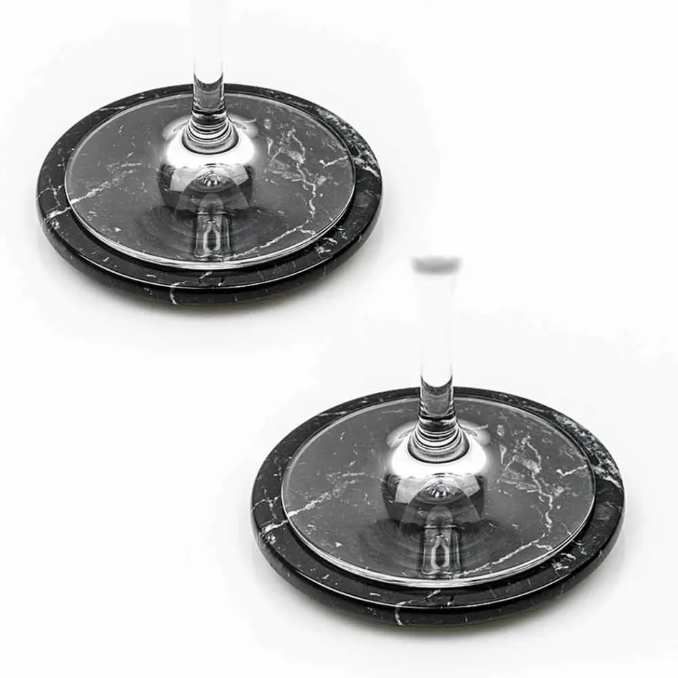 Modern coasters in Colored Marble Made in Italy, 2 Pieces - Nessa Viadurini