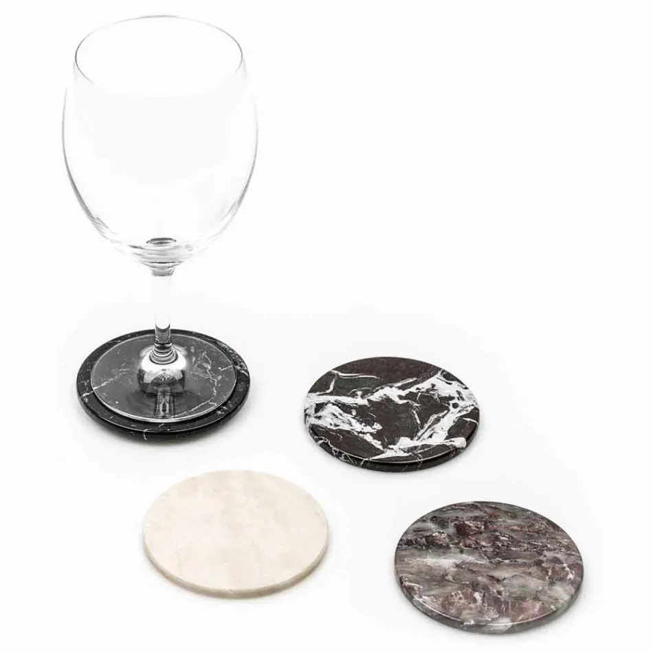 Modern coasters in Colored Marble Made in Italy, 2 Pieces - Nessa Viadurini