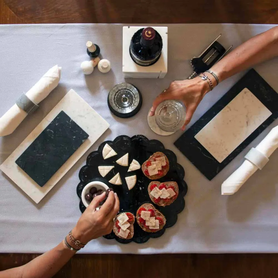 Modern coasters in Colored Marble Made in Italy, 2 Pieces - Nessa Viadurini