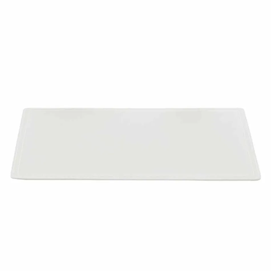 Regenerated Leather Desk Pad with Pen Stop Stitching Made in Italy - Ascanio Viadurini