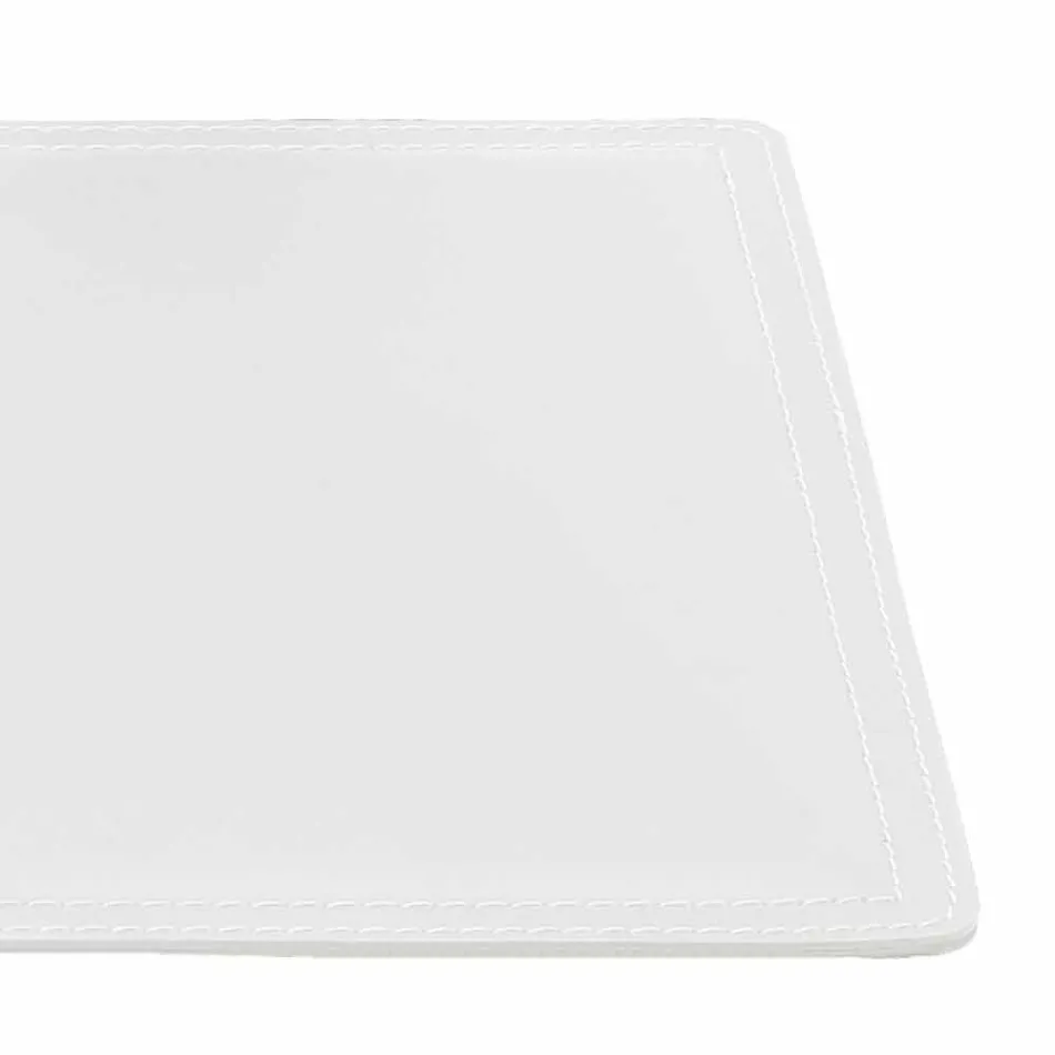 Regenerated Leather Desk Pad with Pen Stop Stitching Made in Italy - Ascanio Viadurini