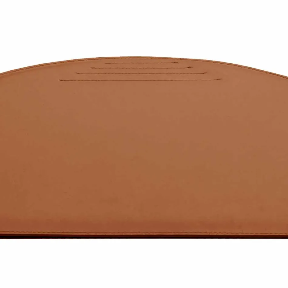 Regenerated Leather Desk Pad with Pen Stop Seams Made in Italy - Medea Viadurini