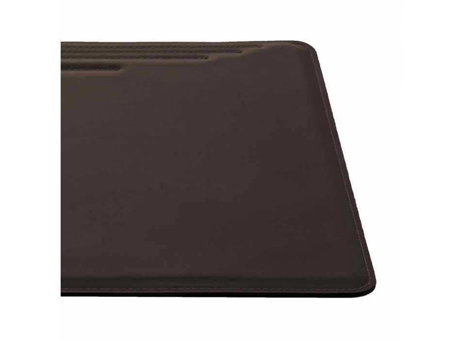 Maxi Desk Pad in Regenerated Leather with Seams Pen Stop Made in Italy - Ebe Viadurini