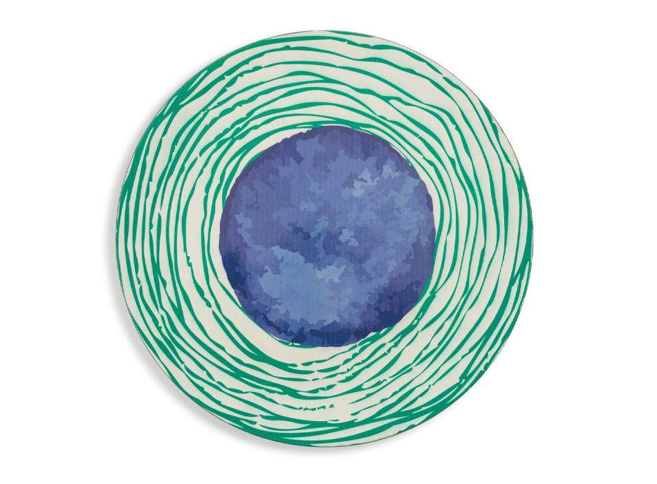 Round and Colored Plastic Plates Marine Style 12 Pieces - Backdrop Viadurini