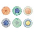 Round and Colored Plastic Plates Marine Style 12 Pieces - Backdrop