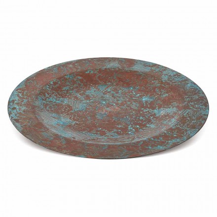 Hand-Tinned Green or Brown Copper Placemat 6 Pieces 28 cm - Rocho Viadurini