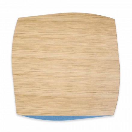 Modern Square Plate in Oak Wood Made in Italy - Abraham Viadurini