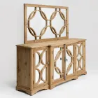 156x83 cm Mirror in Aged Natural Pine Wood - Agosta Viadurini