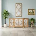 156x83 cm Mirror in Aged Natural Pine Wood - Agosta Viadurini