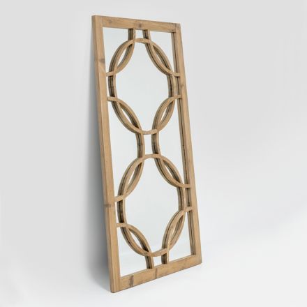 156x83 cm Mirror in Aged Natural Pine Wood - Agosta Viadurini