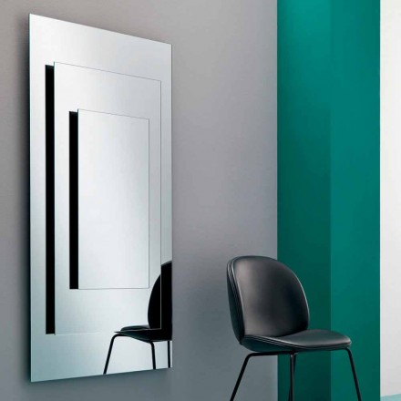Three-Layer Wall Mirror and Black Structure Italian Design - Plaudio Viadurini