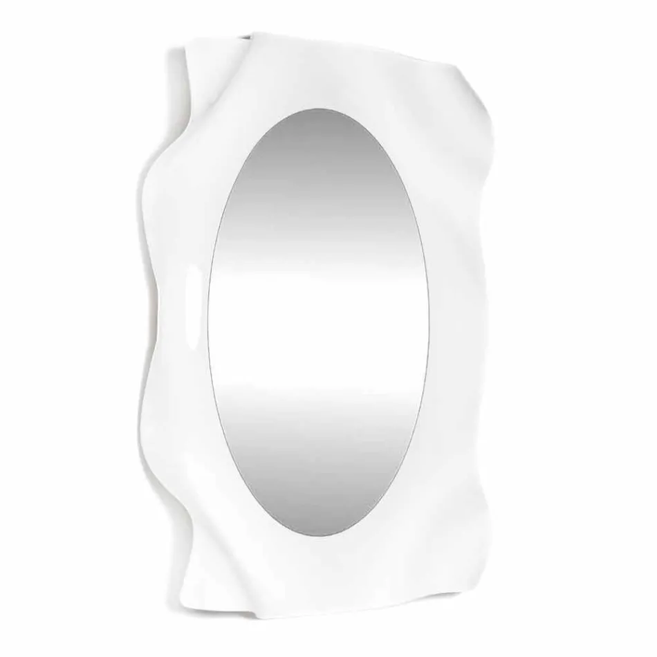 Contemporary white wall mirror Diva, made in Italy Viadurini