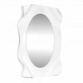 Modern design wall mirror Diva made in Italy, white finish