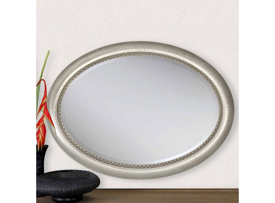 Modern design wooden wall mirror made in Italy Edward Viadurini