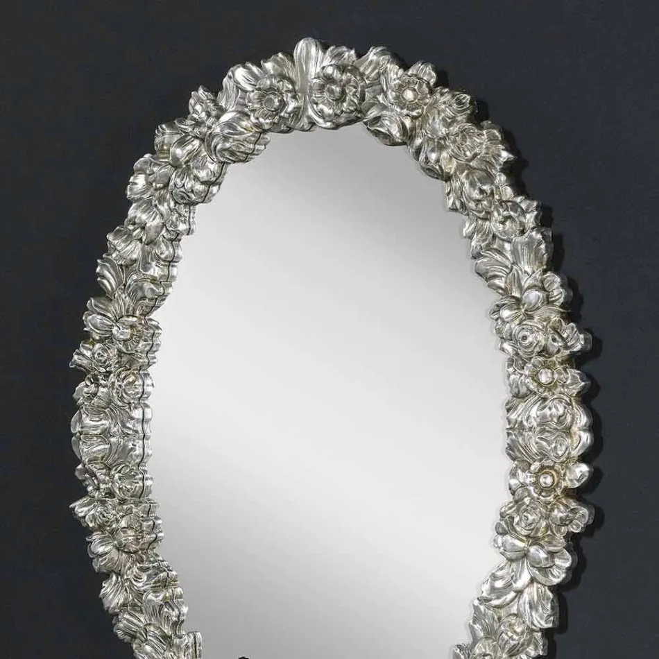 Modern handmade fir wood wall mirror made in Italy Filippo Viadurini