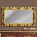 Wooden wall mirror with modern lines, handmade in Italy, Alex