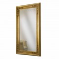 Gold/silver wood wall mirror, completely handmade in Italy, Michele