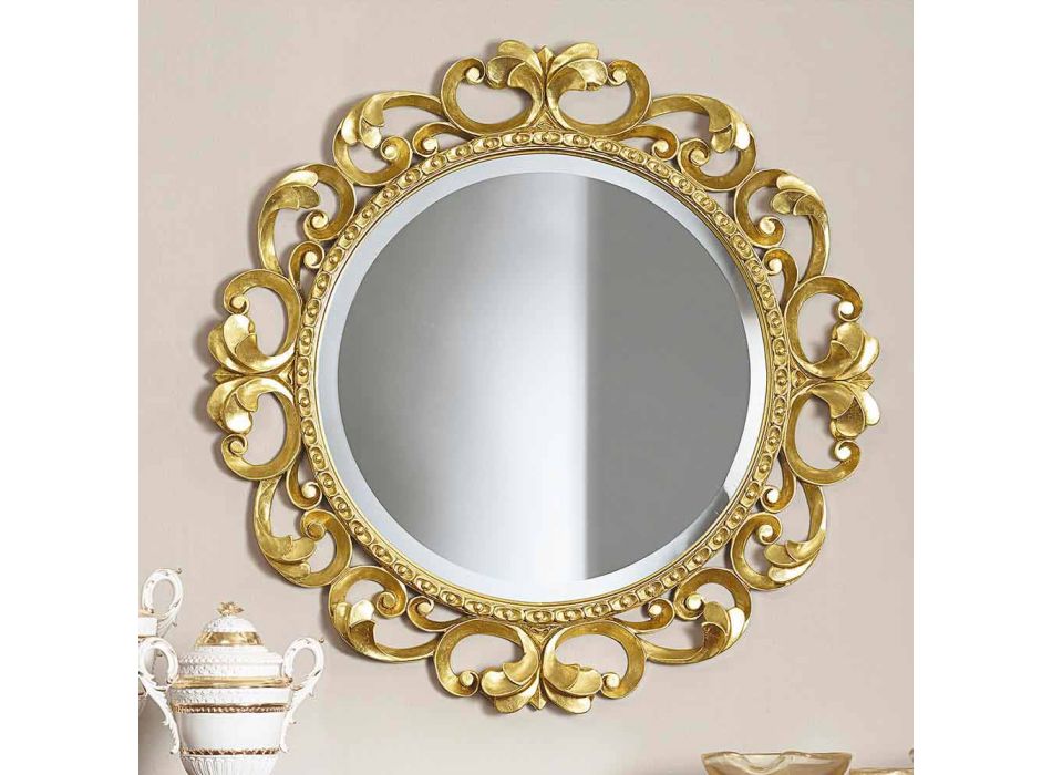Hand made wooden wall mirror made in Italy by Riccardo Viadurini
