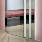 Floor Wall Mirror with Led Light and White Structure, 3 Layers - Plaudio Viadurini
