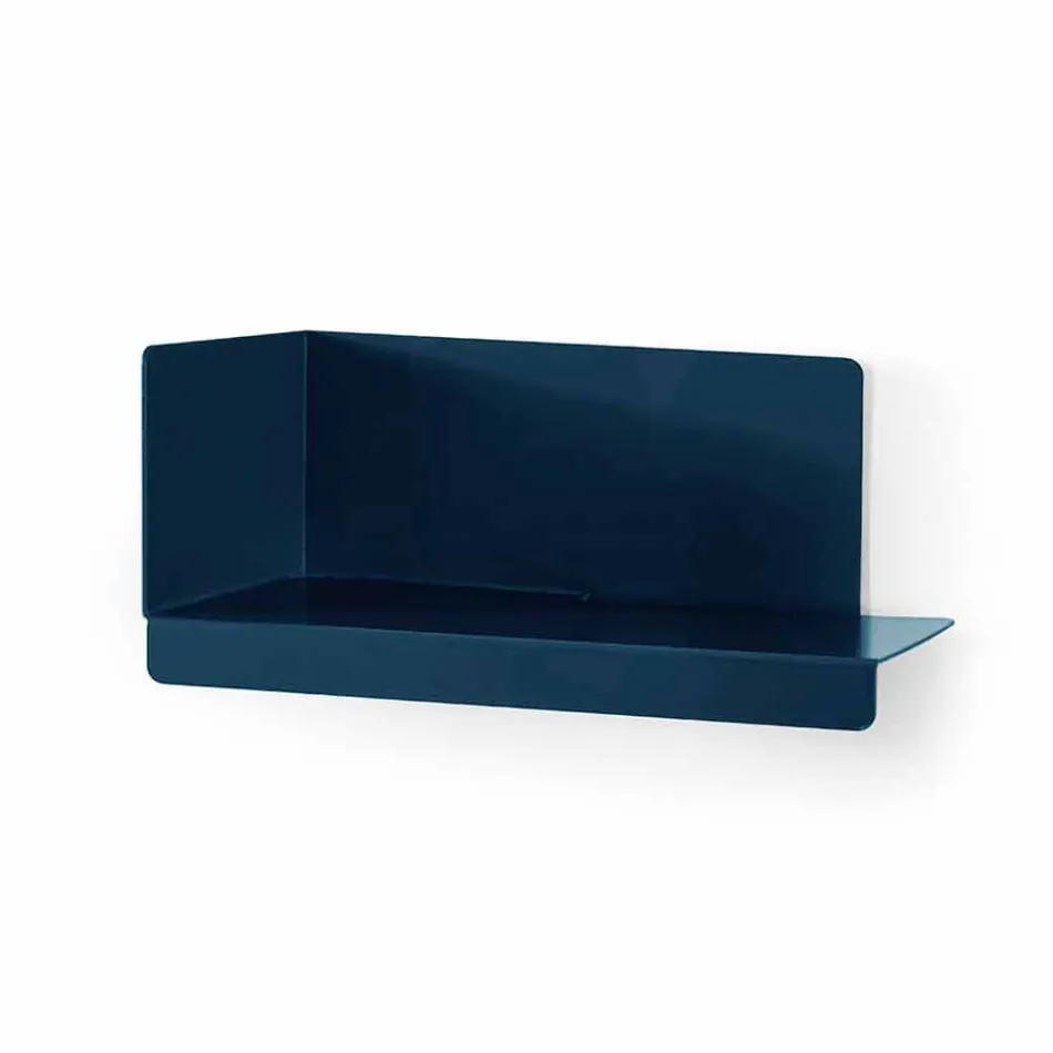 Wall Mirror and 3 Colored Metal Shelves on the Right or Left - Noelle Viadurini