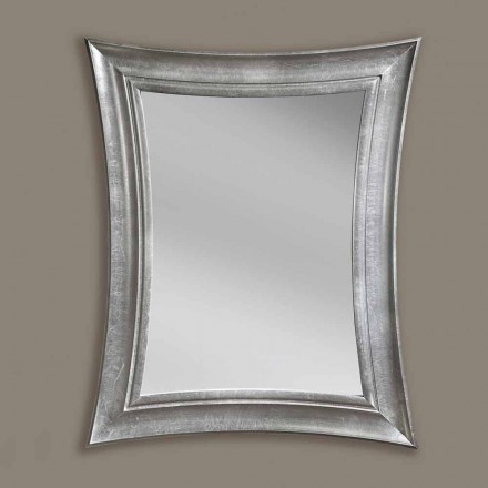 Hand made Sandro rectangular wooden wall mirror made in Italy Viadurini