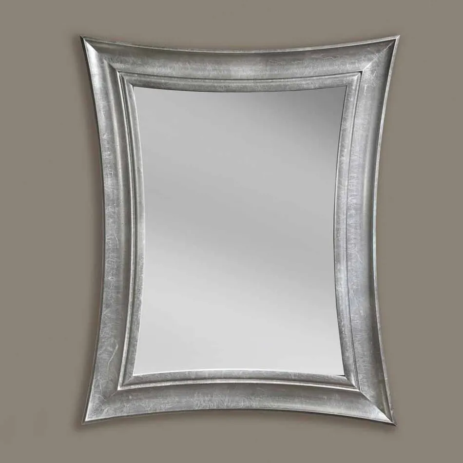 Hand made Sandro rectangular wooden wall mirror made in Italy Viadurini