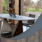 Mirror with Etched Dove Gray Lacquered Glass Bottom Made in Italy - Oregano Viadurini