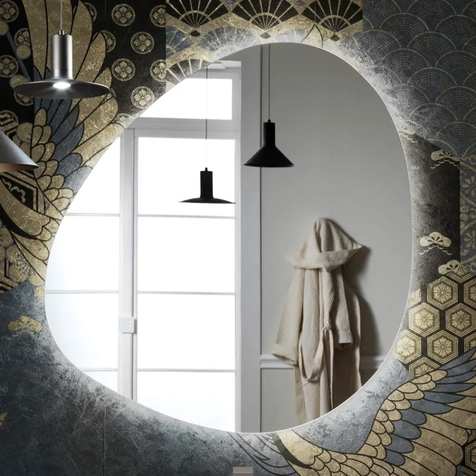 Mirror with Reversible LED Backlighting Made in Italy - Talk Viadurini