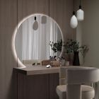 Mirror with LED Backlighting Only on the Circular Side Made in Italy - Make Viadurini