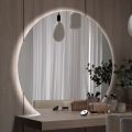 Mirror with LED Backlighting Only on the Circular Side Made in Italy - Make