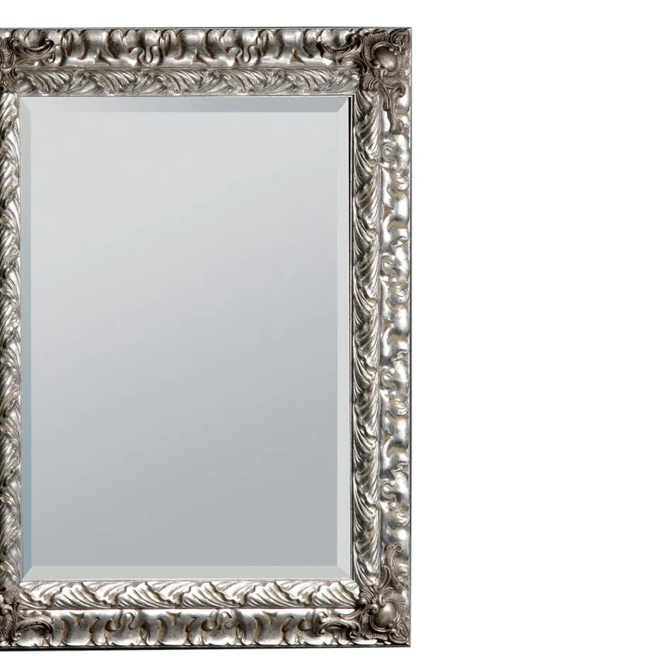 Mirror with Ground Mirror and Silver Leaf Frame Made in Italy - Roua Viadurini