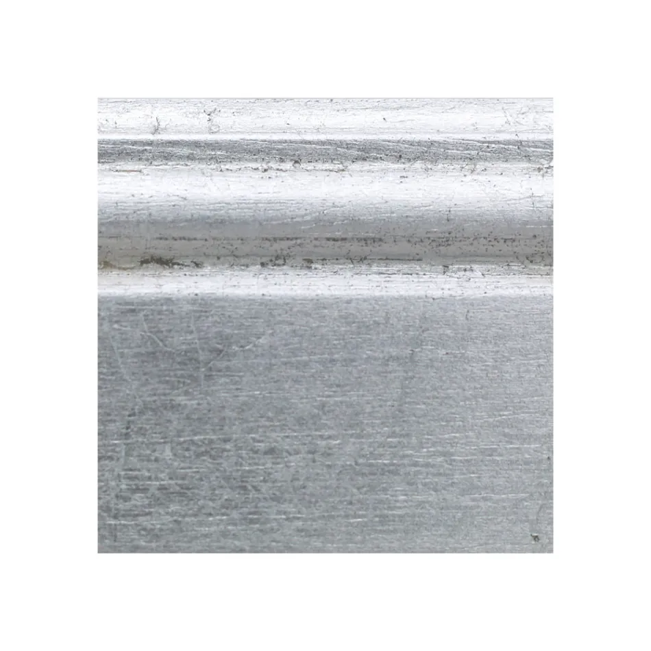 Mirror with Ground Mirror and Silver Leaf Frame Made in Italy - Roua Viadurini