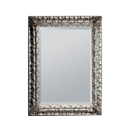 Mirror with Ground Mirror and Silver Leaf Frame Made in Italy - Roua Viadurini