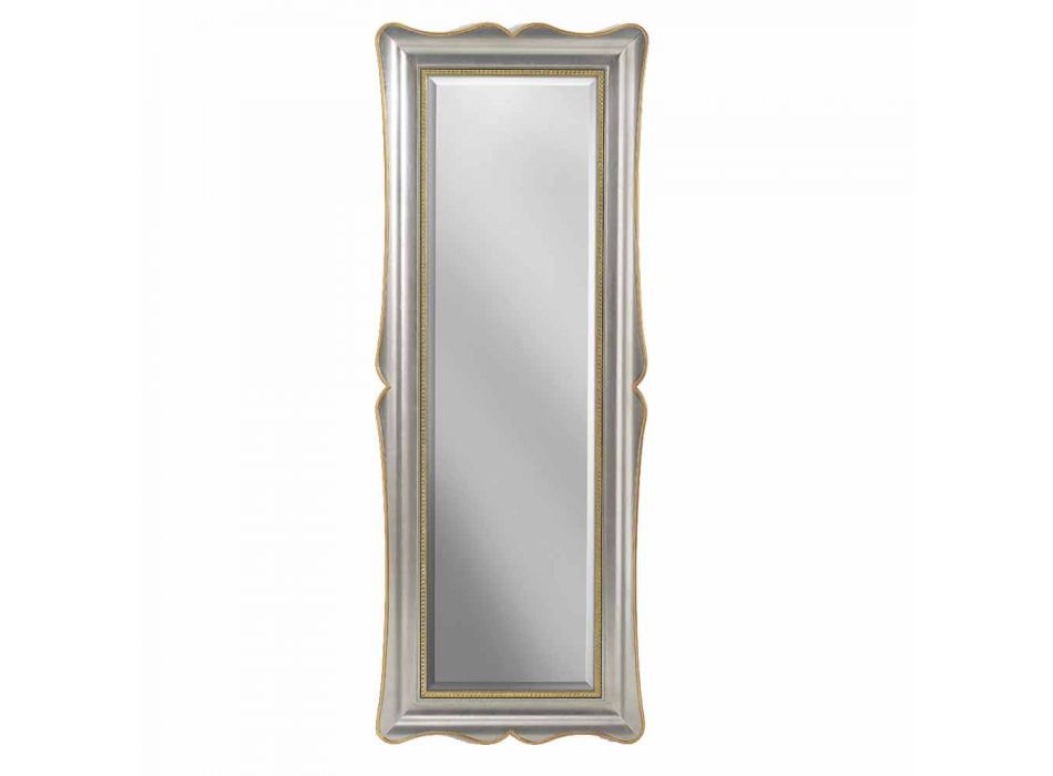 Silver, ivory and gold wood wall mirror made in Italy Vittorio Viadurini