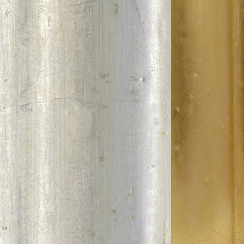 Silver, ivory and gold wood wall mirror made in Italy Vittorio Viadurini