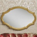 Modern silver/gold wall mirror made of wood, produced in Italy Davide
