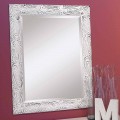Gold, white, silver wall mirror in wood, Eugenio, produced in Italy